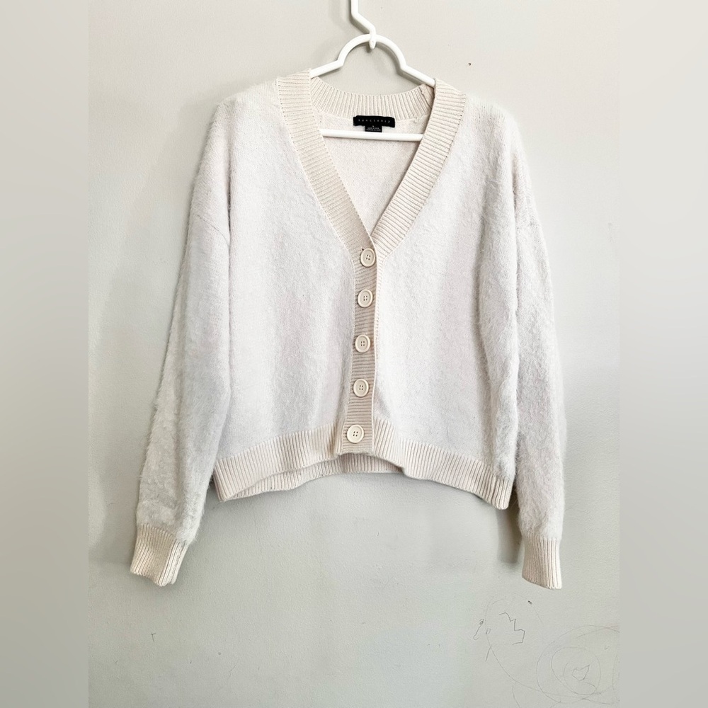Sanctuary Mohair Cardigan Off White Pullover Sweater Size Small - Picture 2 of 5